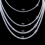 5mm VVS1 D Moissanite Tennis Chain – 925 Sterling Silver Necklace- Miles Jewellery