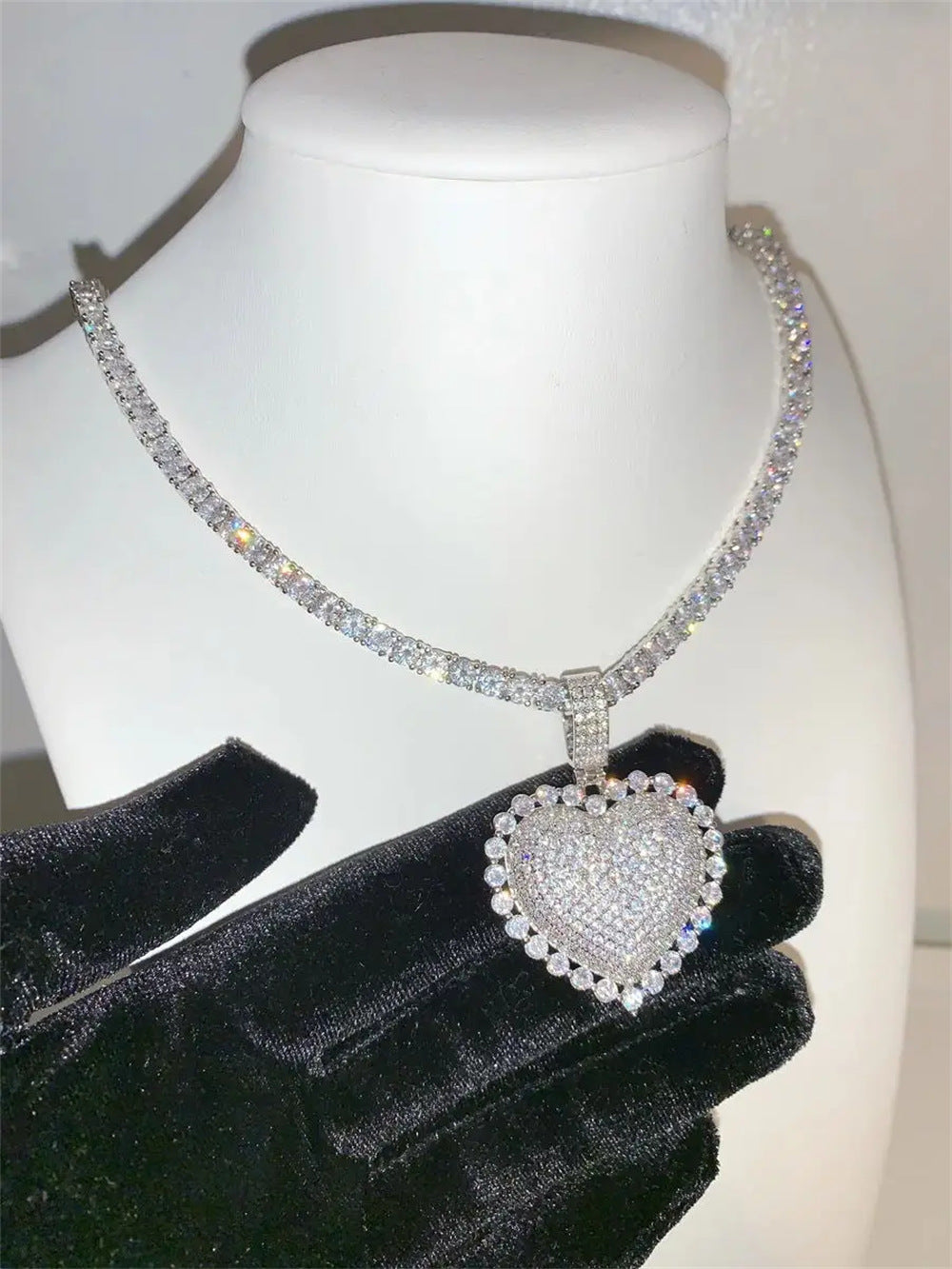 Iced Out Heart Pendant- Miles Jewellery