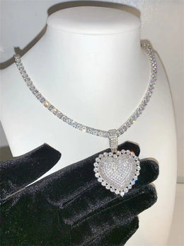 Iced Out Heart Pendant- Miles Jewellery