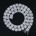 10mm Iced Out Square Link Necklace- Miles Jewellery