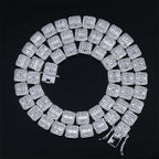 10mm Iced Out Square Link Necklace- Miles Jewellery