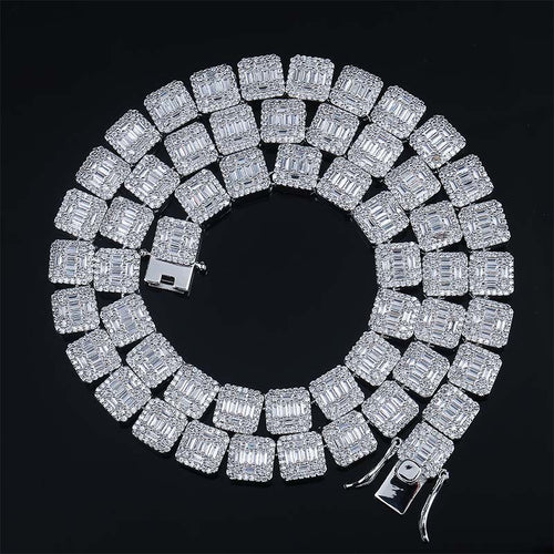 10mm Iced Out Square Link Necklace- Miles Jewellery