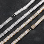 8mm Iced Square Baguette Chain Necklace- Miles Jewellery