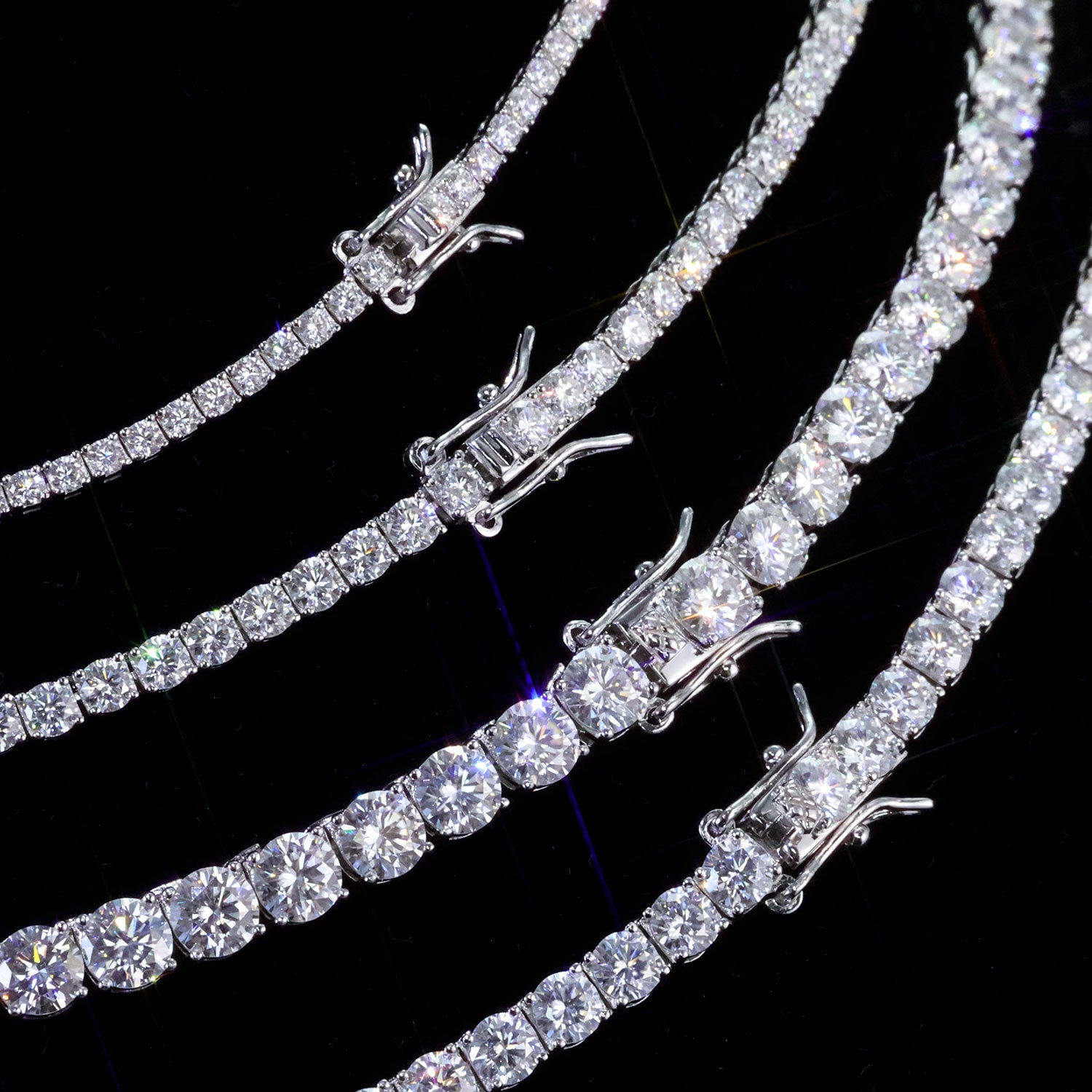 5mm VVS1 D Moissanite Tennis Chain – 925 Sterling Silver Necklace- Miles Jewellery