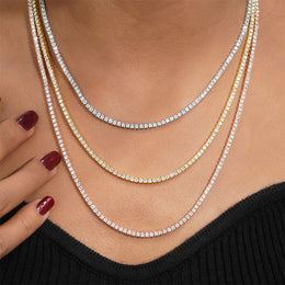 2-6mm Iced Tennis Chain Necklace- Miles Jewellery