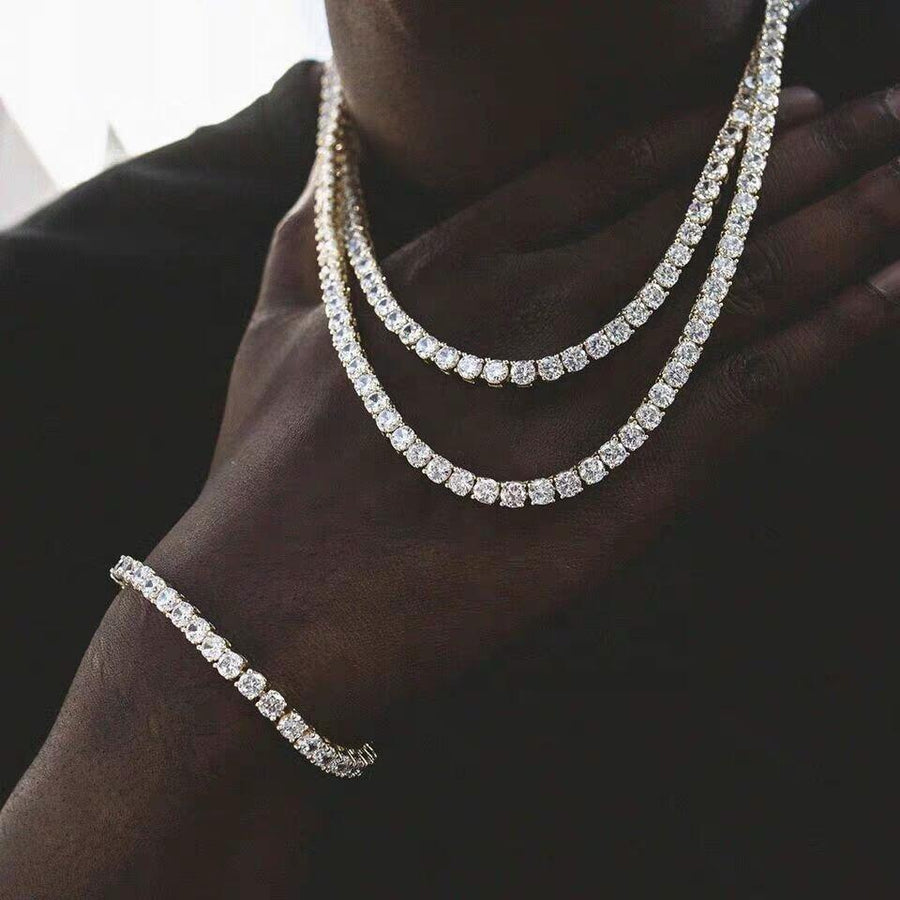 2-6.5mm Certified VVS1 D Moissanite Tennis Chain – 925 Sterling Silver Necklace- Miles Jewellery