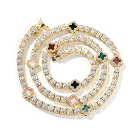 Four-Leaf Clover Lucky Tennis Chain- Miles Jewellery