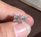 Princess Cut Moissanite Stud Earrings – Classic Square Diamond Look- Miles Jewellery