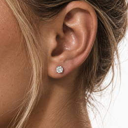 5mm four prong moissanite stud earring