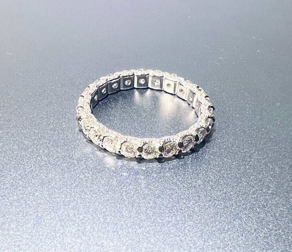 3mm Moissanite Tennis Chain Ring – 925 Sterling Silver Eternity Ring- Miles Jewellery