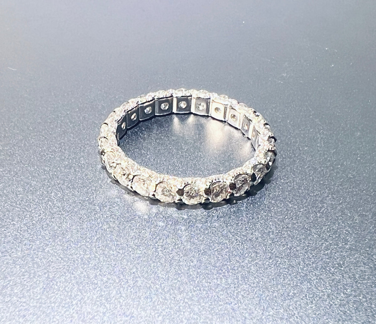 3mm Moissanite Tennis Chain Ring – 925 Sterling Silver Eternity Ring- Miles Jewellery