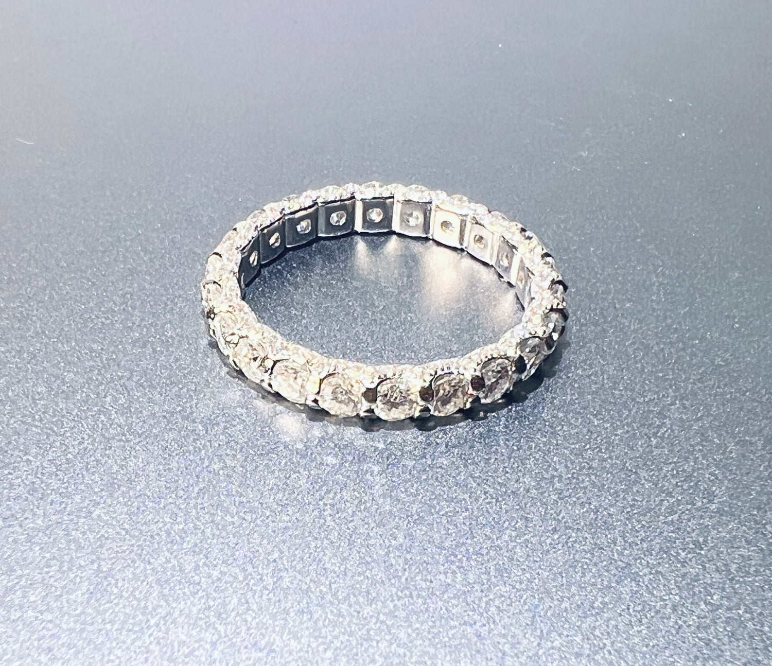 3mm Moissanite Tennis Chain Ring – 925 Sterling Silver Eternity Ring- Miles Jewellery