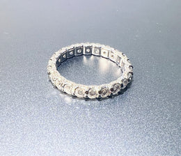 3mm Moissanite Tennis Chain Ring – 925 Sterling Silver Eternity Ring- Miles Jewellery