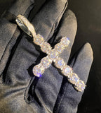 2-6.5mm VVS1 Moissanite 925 Sterling Silver Cross Pendant