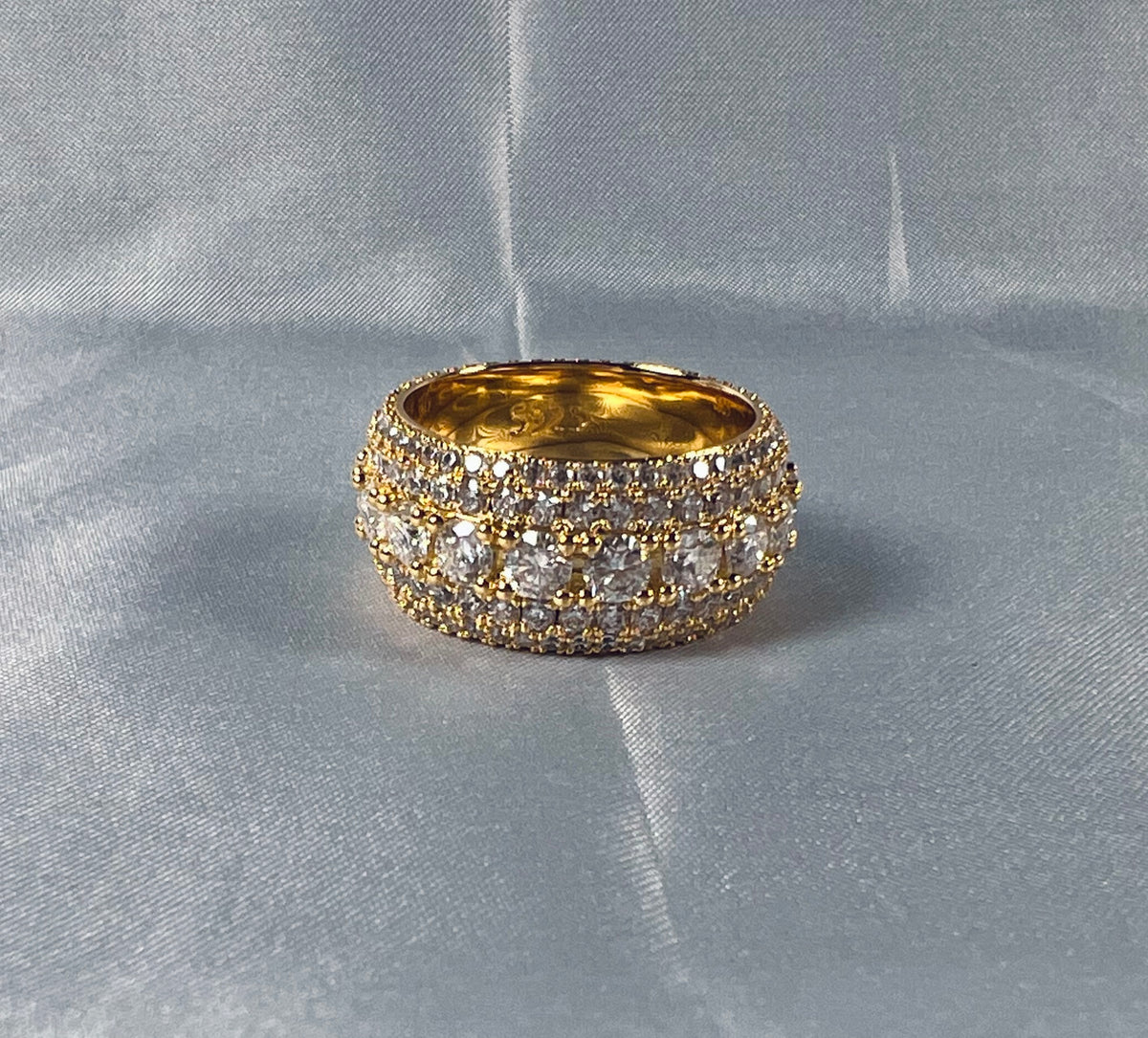 13mm Moissanite Iced Out Ring – 925 Sterling Silver VVS1 D Color Band Ring- Miles Jewellery