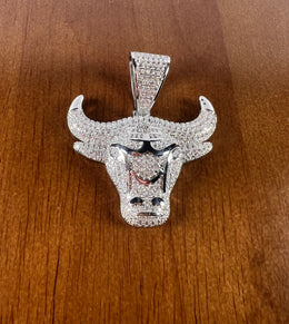 Iced Out Bull Head Pendant – Copper CZ- Miles Jewellery