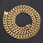 14K Gold Plated Cuban Chain - Stainless Steel Hip Hop Necklace - Miles Jewellery