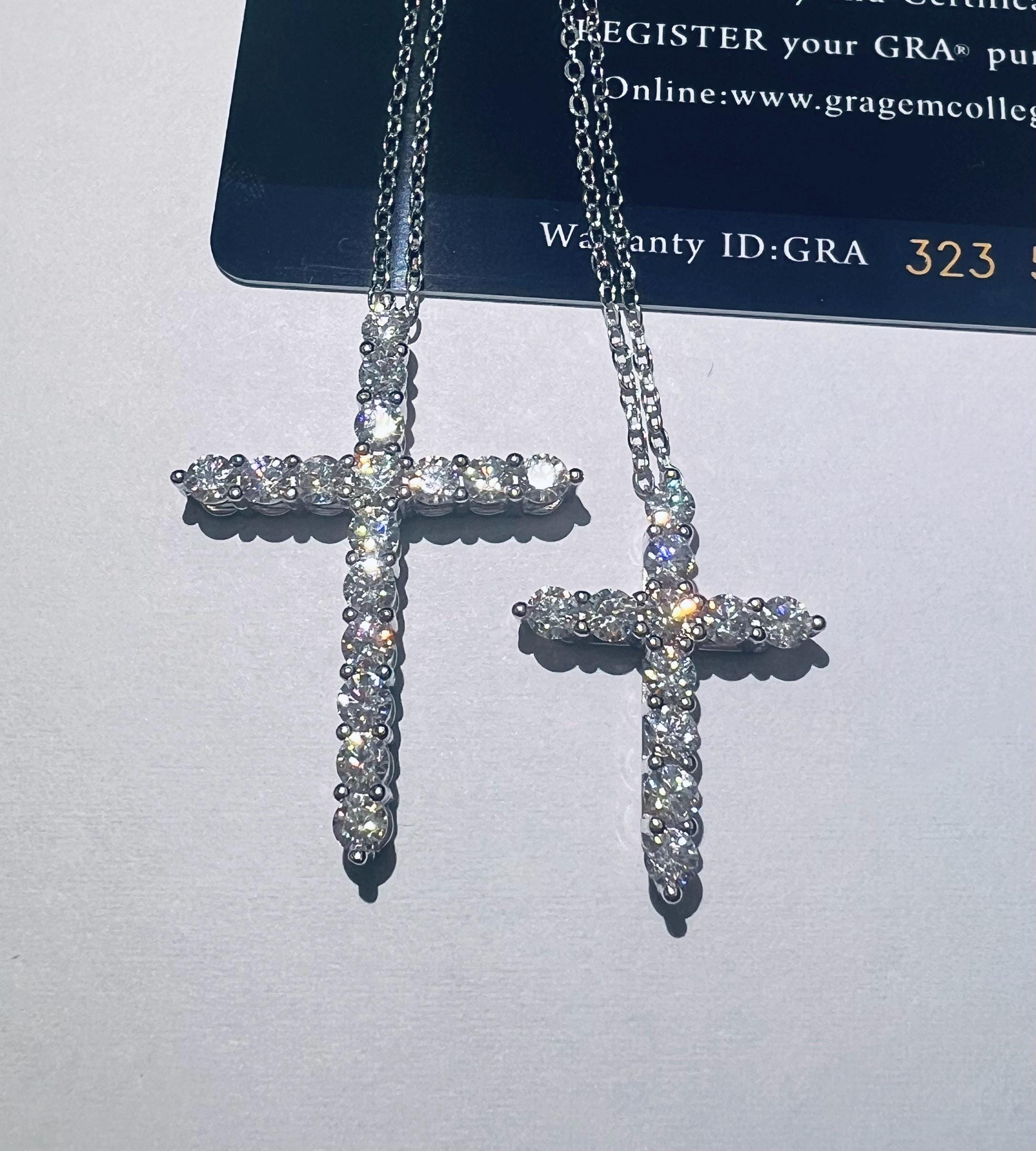 Moissanite Cross With Adjustable Necklace