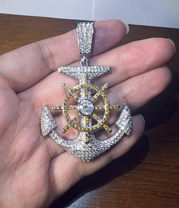 Iced Out Anchor Pendant- Miles Jewellery