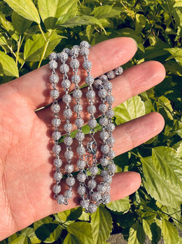 6mm Iced Out Bead Chain Necklace - CZ Diamond Beaded Chain Hip Hop Jewelry- Miles Jewellery