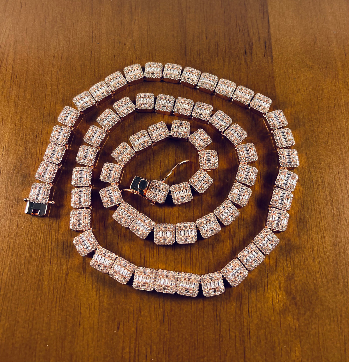 10mm Iced Out Square Link Necklace- Miles Jewellery