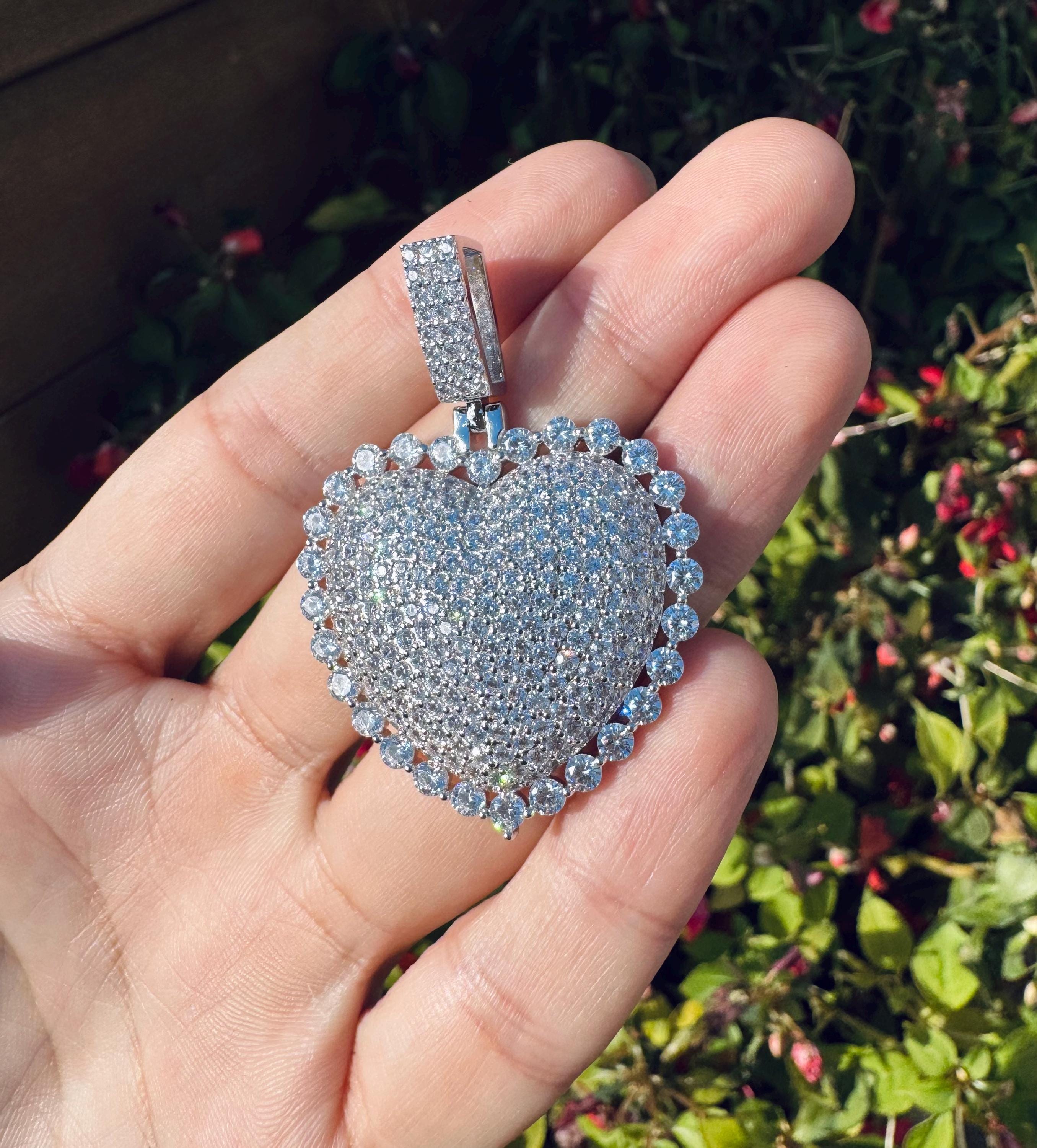 Iced Pave Heart Pendant
