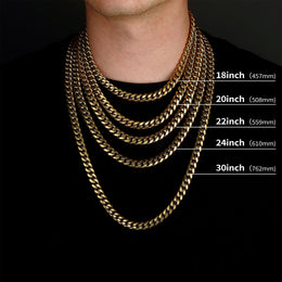 14K Gold Plated Cuban Chain - Stainless Steel Hip Hop Necklace - Miles Jewellery