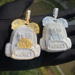 Silver-tone and two-tone backpack pendants displayed side by side
