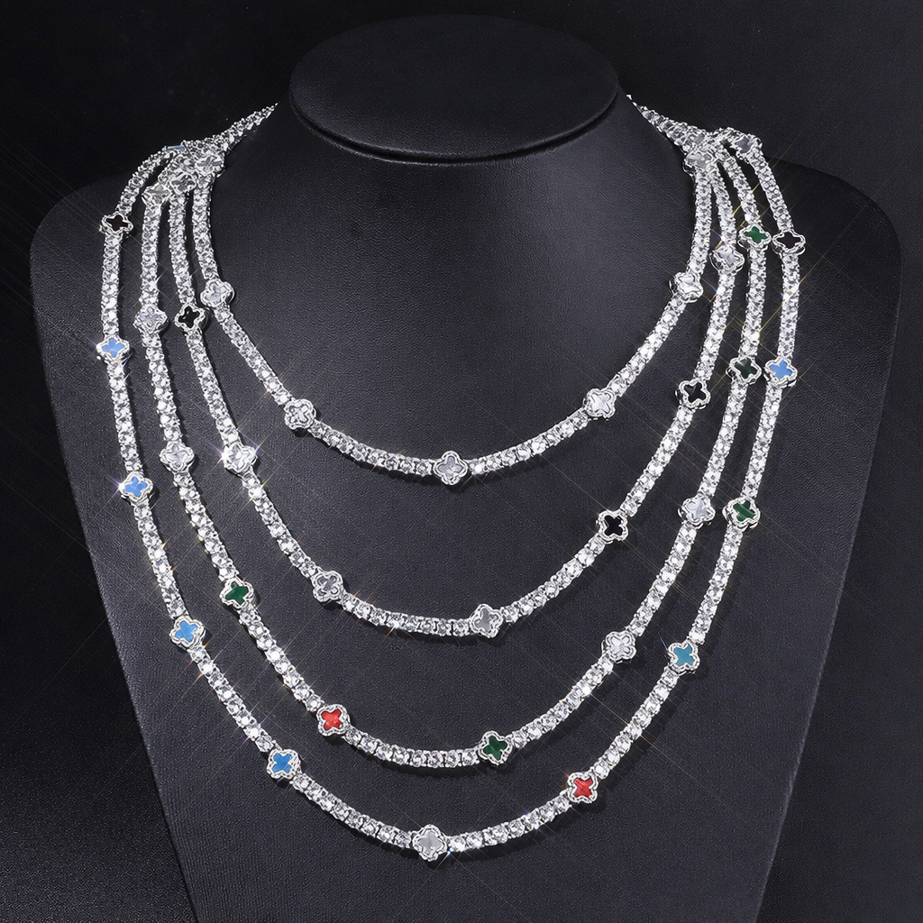 Four-Leaf Clover Lucky Tennis Chain- Miles Jewellery