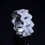 10mm Iced Out Cuban Link Ring – Hip Hop Statement Ring- Miles Jewellery