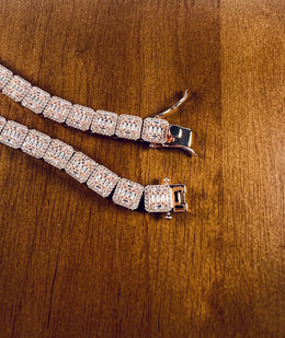 10mm Iced Out Square Link Necklace- Miles Jewellery