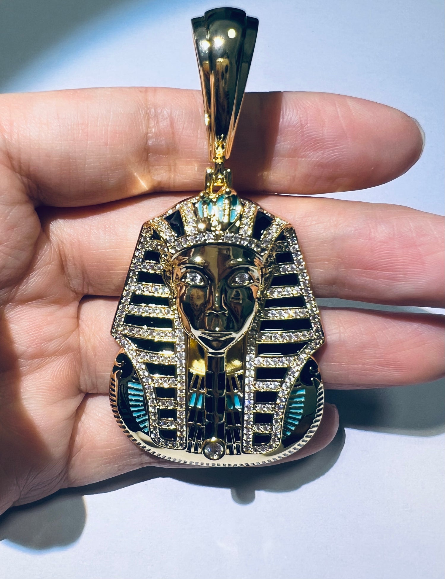 Iced Out Egyptian Pharaoh Pendant- Miles Jewellery