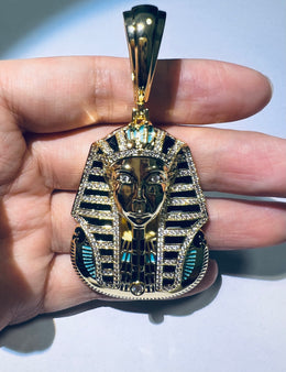 Iced Out Egyptian Pharaoh Pendant- Miles Jewellery