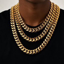 6-18mm Miami Stainless Steel Cuban Link necklace product view 1