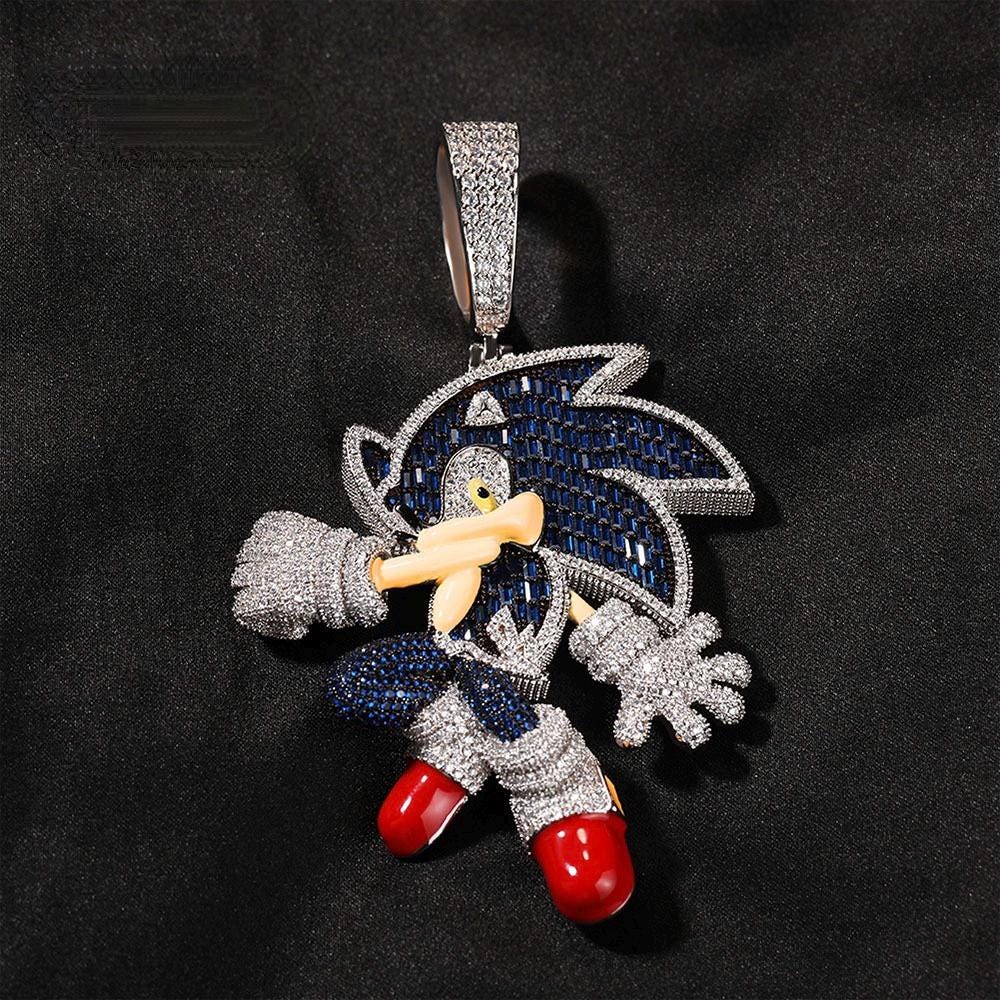 Iced Out Colorful Sonic Pendant