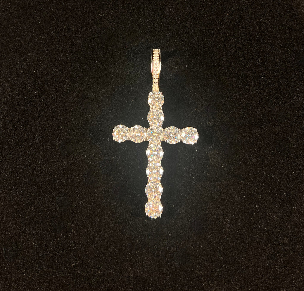 Certified VVS1 D Moissanite Cross Pendant – 925 Sterling Silver Jewelry- Miles Jewellery