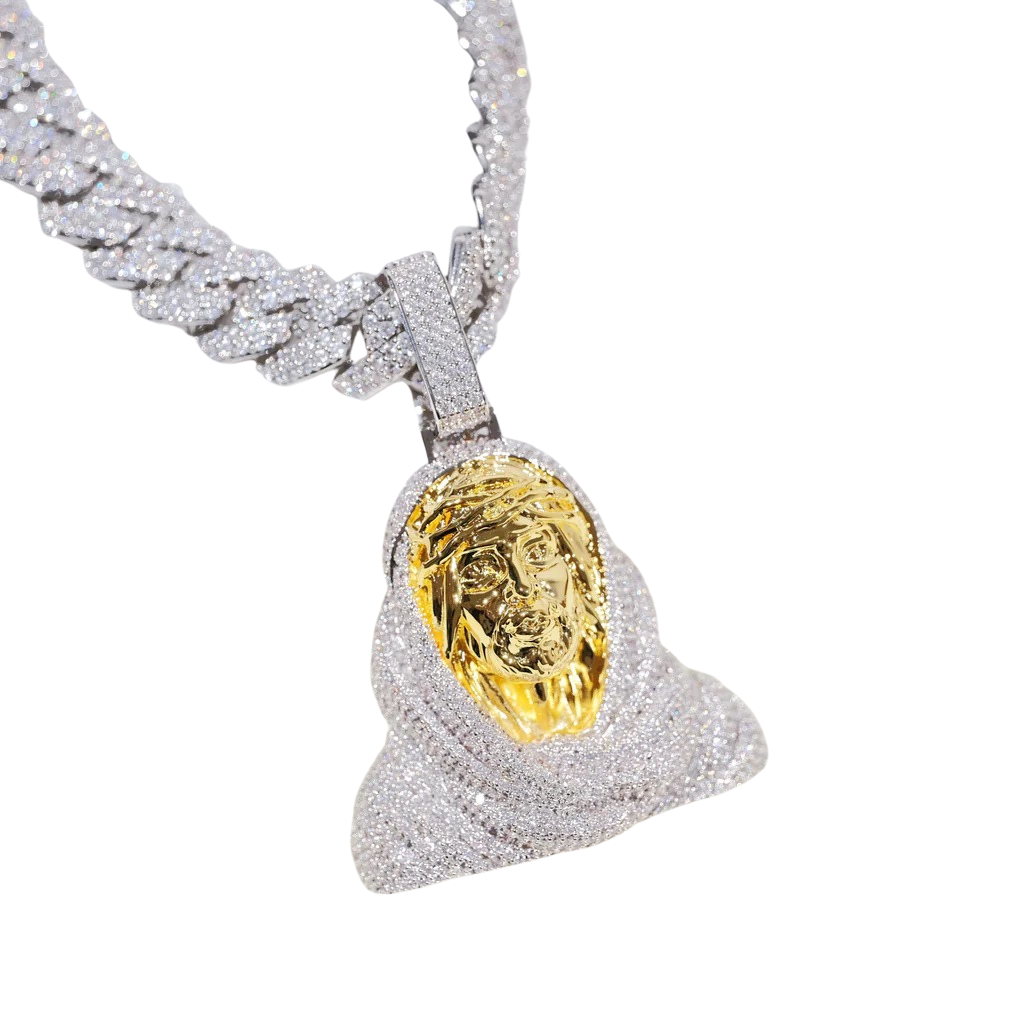 Iced Out 3D Jesus Bust Pendant- Miles Jewellery