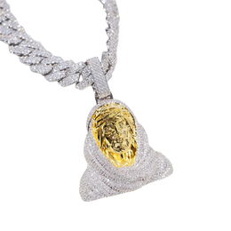 Iced Out 3D Jesus Bust Pendant- Miles Jewellery