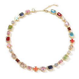 Iced Out Color Gemstone necklace product view 11