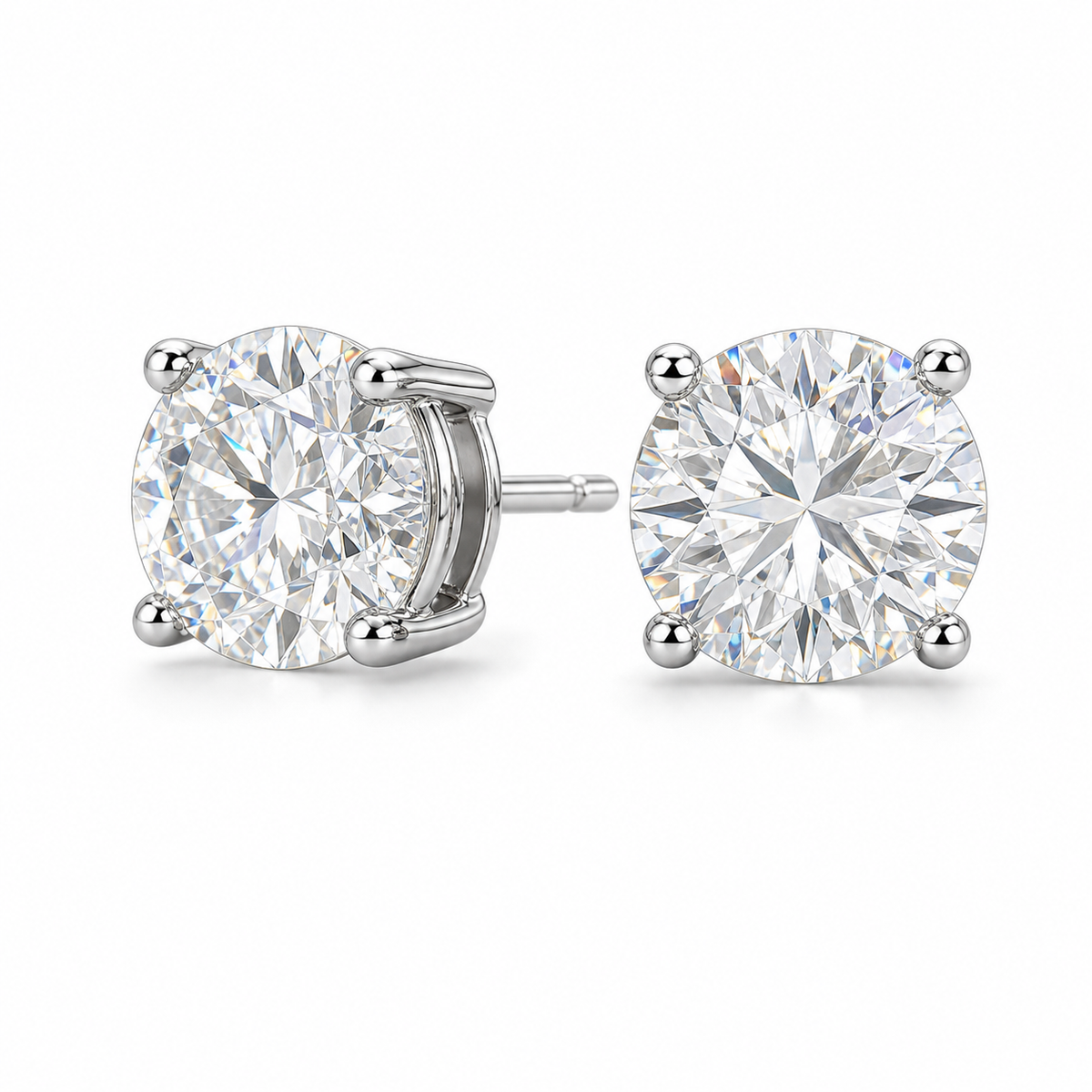 Certified VVS1 D Moissanite Stud Earrings – 925 Sterling Silver Earrings