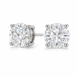 Certified VVS1 D moissanite stud earrings in 925 sterling silver