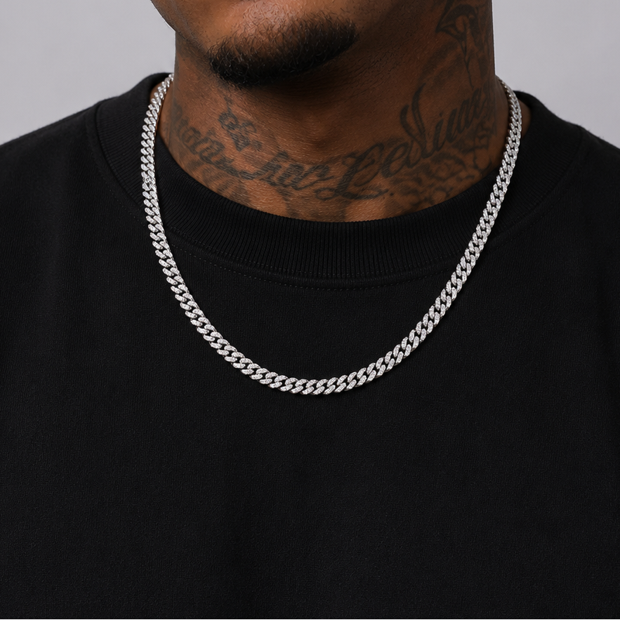 Collier ras du cou cubain glacé de 6 mm