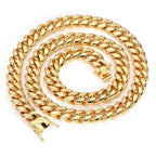 14K Gold Plated Cuban Chain - Stainless Steel Hip Hop Necklace - Miles Jewellery