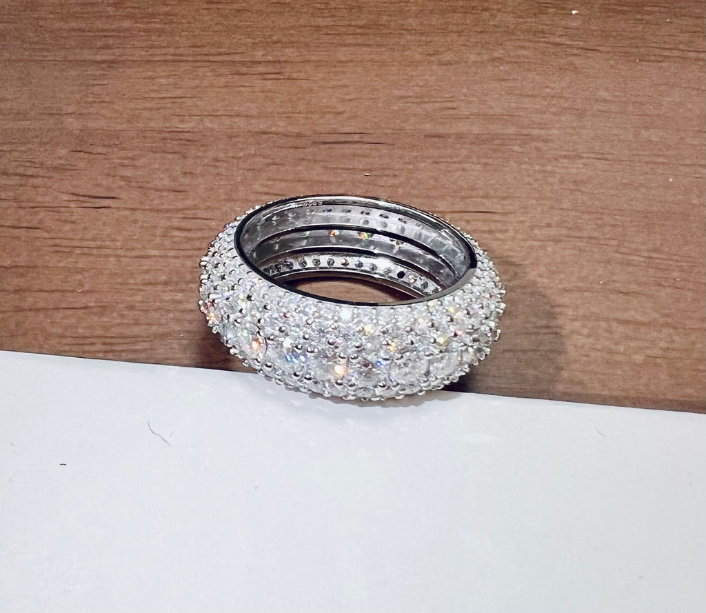 10mm Iced Out CZ Band Ring – Hip Hop Statement Ring- Miles Jewellery