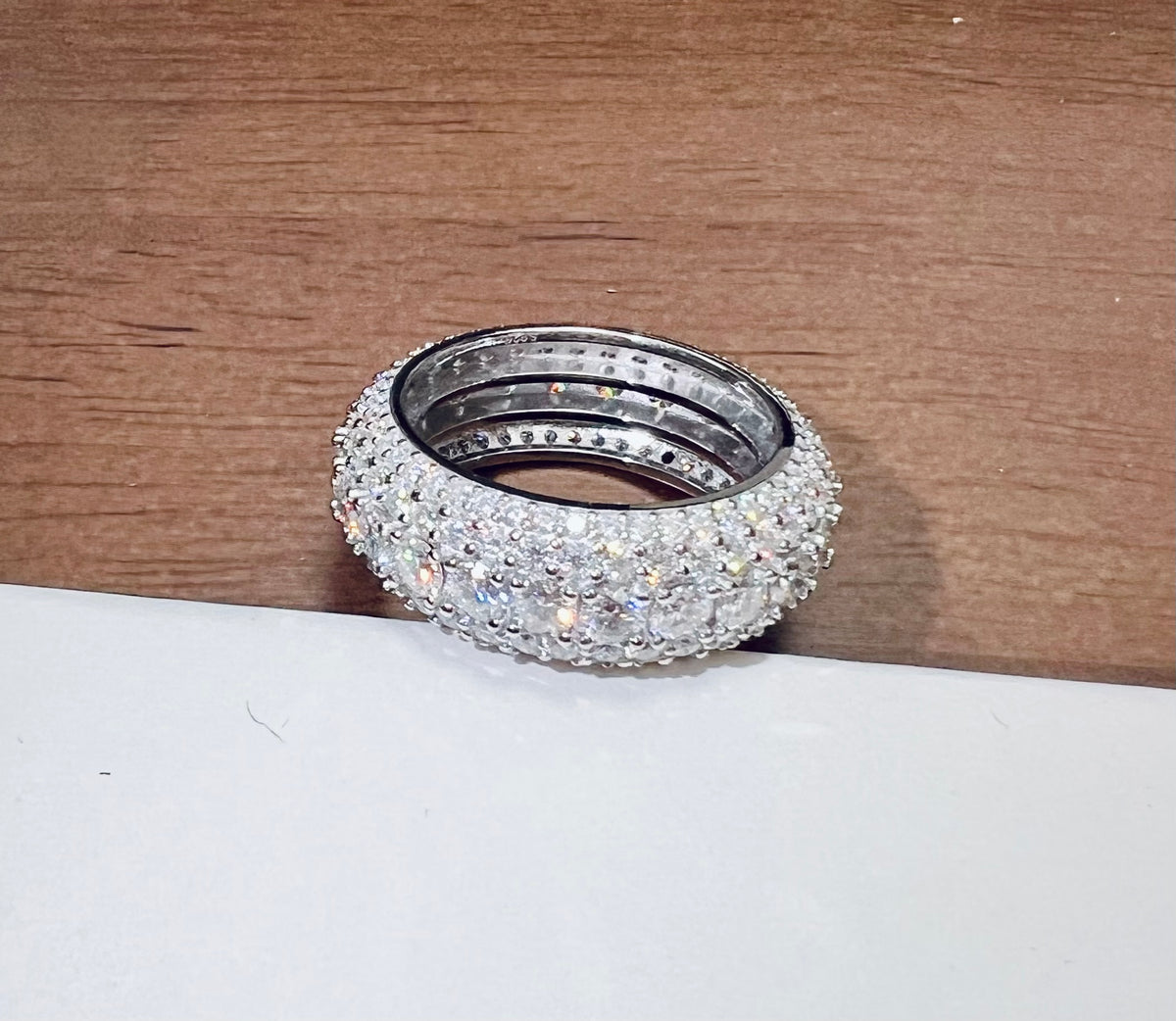 10mm Iced Out CZ Band Ring – Hip Hop Statement Ring- Miles Jewellery