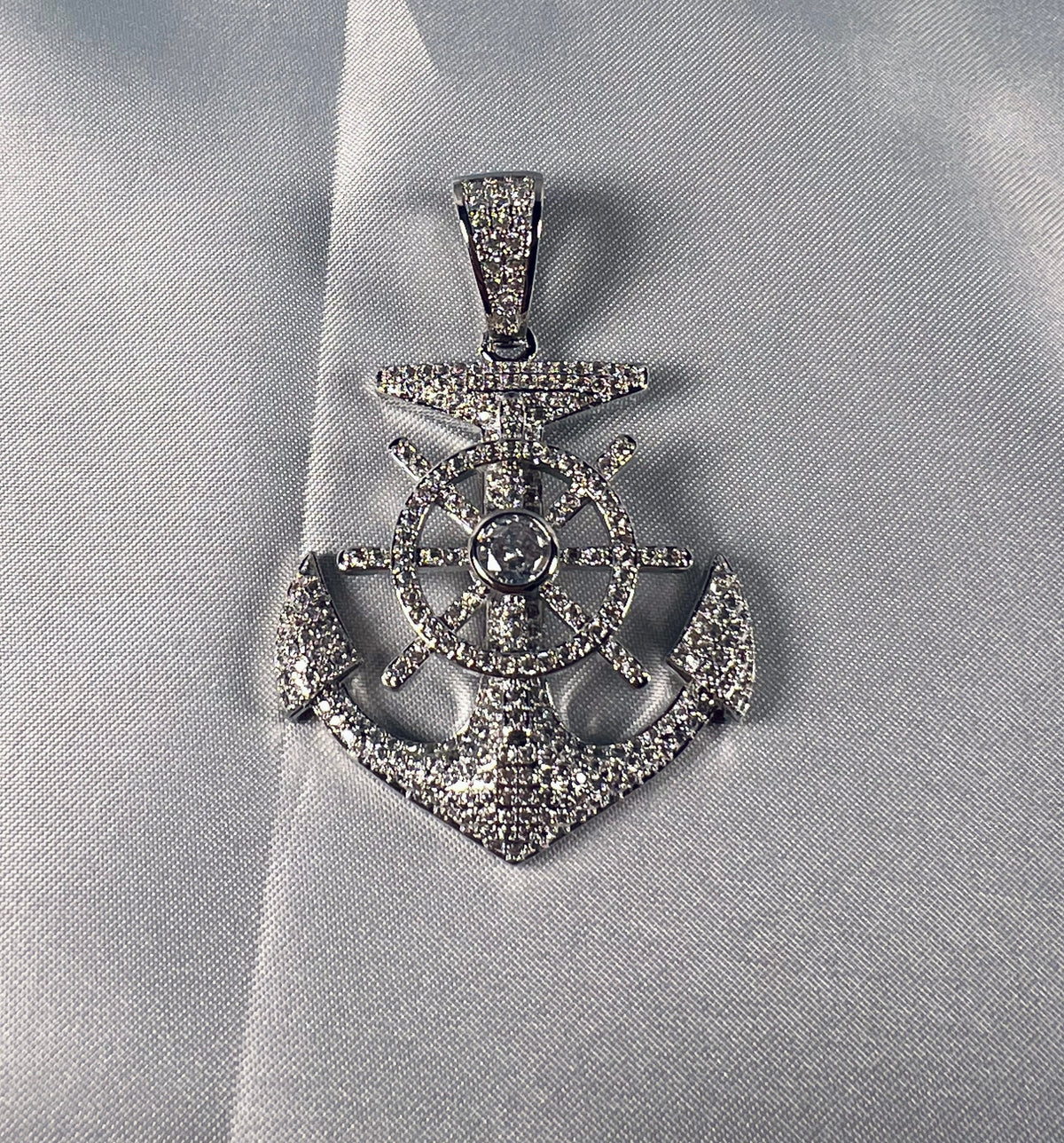 Iced Out Anchor Pendant- Miles Jewellery