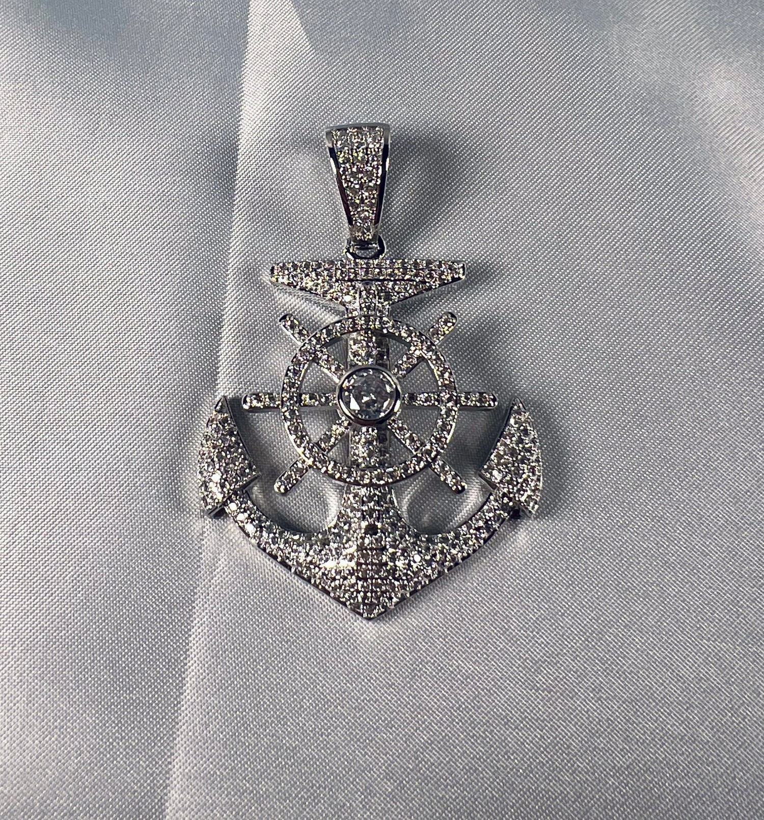 Iced Out Anchor Pendant- Miles Jewellery
