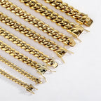 14K Gold Plated Cuban Chain - Stainless Steel Hip Hop Necklace - Miles Jewellery