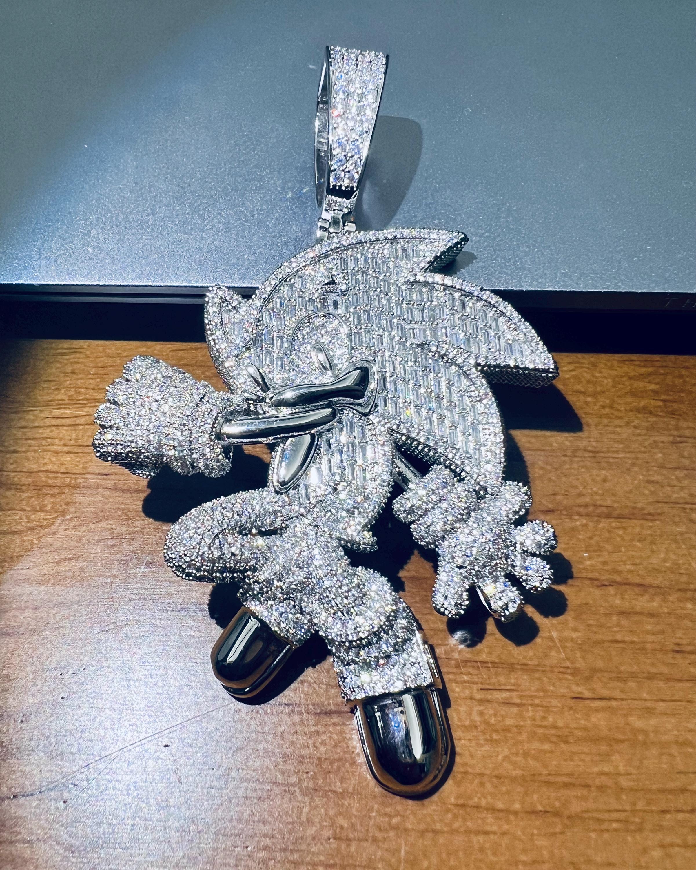 Iced Out Colorful Sonic Pendant