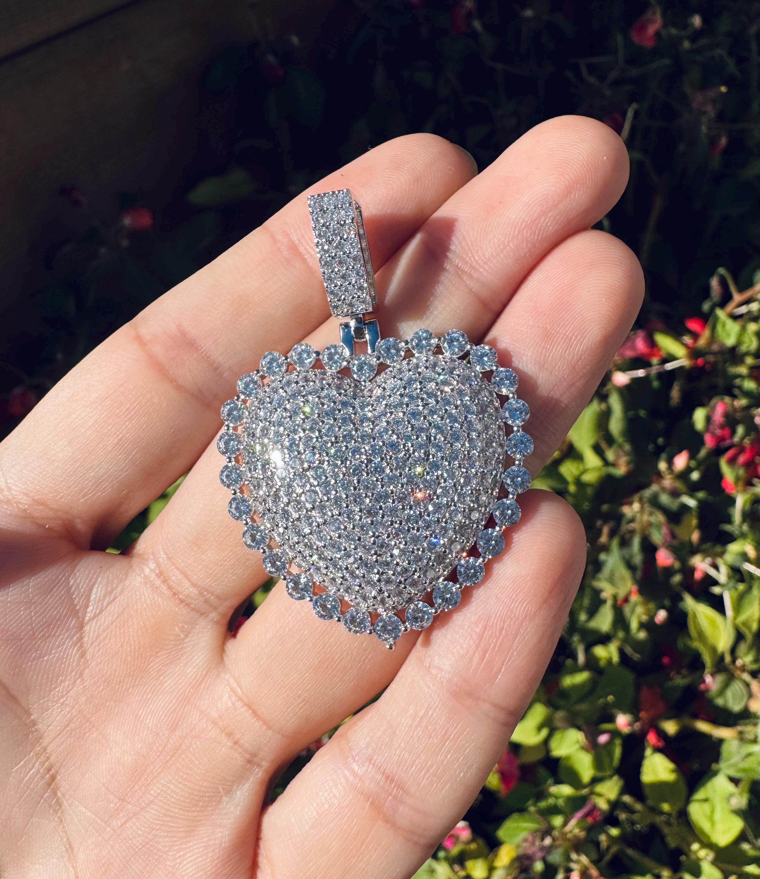 Iced Pave Heart Pendant